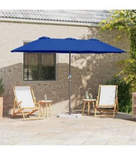 vidaXL Garden Parasol 370 x 197 x 239 cm Polyester and Aluminium — Colour: Azure blue