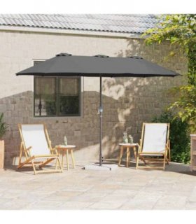 vidaXL Garden Parasol Anthracite 370 x 197 x 239 cm