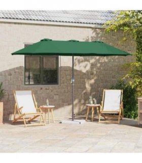 vidaXL Garden Parasol Green 370 x 197 x 239 cm Polyester and Aluminium