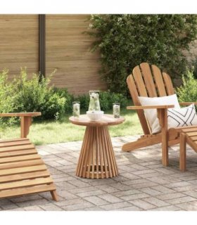 vidaXL Side Table Brown 50 x 50 x 49.5 cm Solid Teak Wood — Size: Ø50 x 49.5 cm