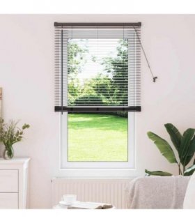 vidaXL Venetian Blinds Height Adjustable Black 175 x 80 cm Aluminium — Size: 80 x 175 cm