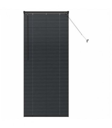 vidaXL Venetian Blinds Height Adjustable Black 175 x 80 cm Aluminium — Size: 80 x 175 cm