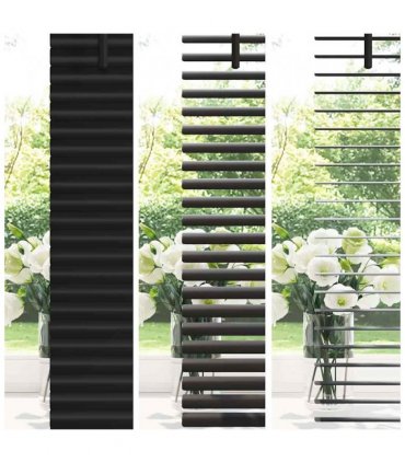 vidaXL Venetian Blinds Height Adjustable Black 175 x 80 cm Aluminium — Size: 80 x 175 cm