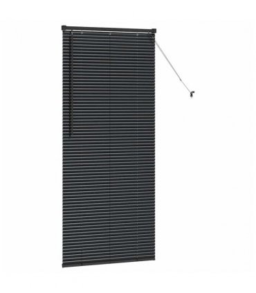 vidaXL Venetian Blinds Height Adjustable Black 175 x 80 cm Aluminium — Size: 80 x 175 cm