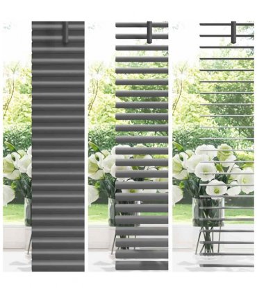 vidaXL Venetian Blinds Manual Dark Grey 130 x 60 cm Aluminium — Size: 60 x 130 cm