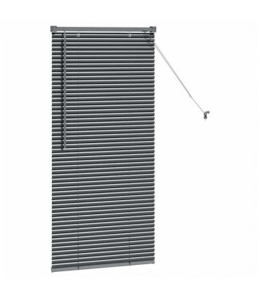 vidaXL Venetian Blinds Manual Dark Grey 130 x 60 cm Aluminium — Size: 60 x 130 cm