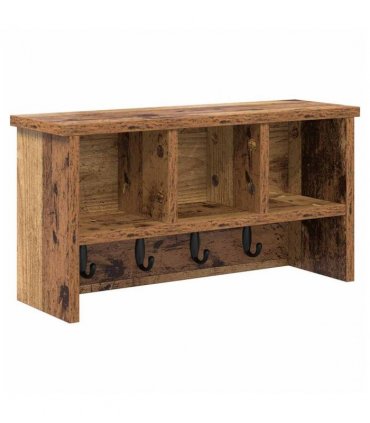 vidaXL Wall-Mounted Coat Rack Old Wood 50 x 16 x 26 cm Engineered wood