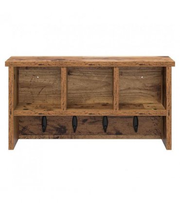 vidaXL Wall-Mounted Coat Rack Old Wood 50 x 16 x 26 cm Engineered wood