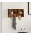 vidaXL Wall-Mounted Coat Rack with Shelf Smoked Oak 50 x 16 x 26 cm