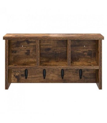 vidaXL Wall-Mounted Coat Rack with Shelf Smoked Oak 50 x 16 x 26 cm