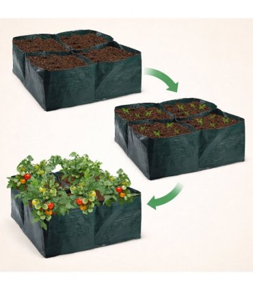 Garden Vegetable Planter Bag 4 Compartments