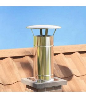 vidaXL Chimney Extension Silver 35 x 35 x 65 cm Stainless Steel — Size: Ø 20 cm