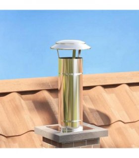 vidaXL Chimney Extension Silver 25 x 25 x 65 cm Stainless Steel — Size: Ø 15 cm