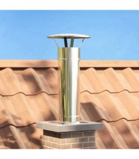 vidaXL Chimney Extension Silver 35 x 35 x 82 cm Stainless Steel — Size: Ø 18 cm