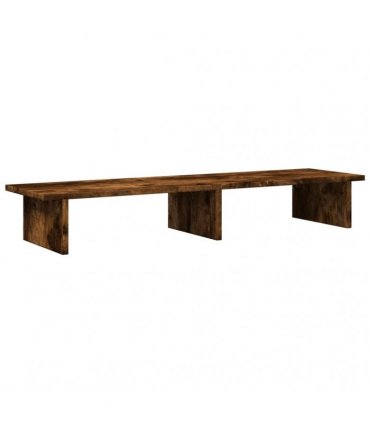 vidaXL Monitor Stand Smoked Oak 100x27x15 cm Engineered Wood