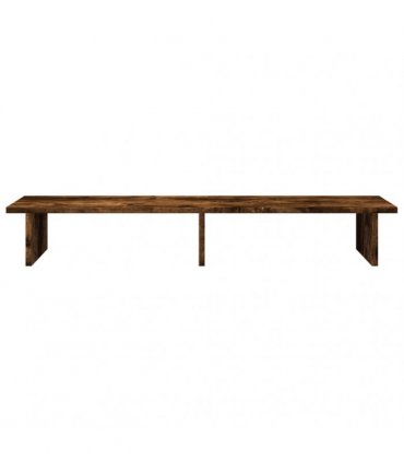 vidaXL Monitor Stand Smoked Oak 100x27x15 cm Engineered Wood