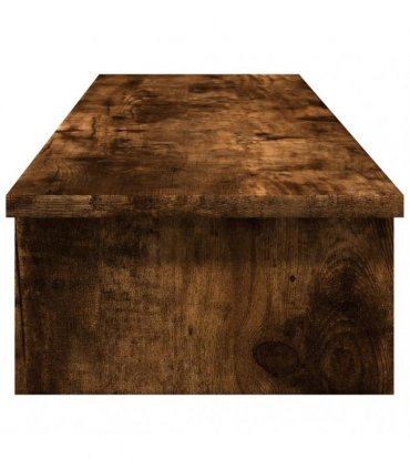 vidaXL Monitor Stand Smoked Oak 100x27x15 cm Engineered Wood