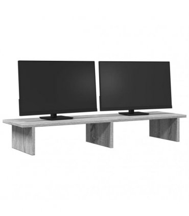 vidaXL Monitor Stand Grey Sonoma 100x27x15 cm Engineered Wood