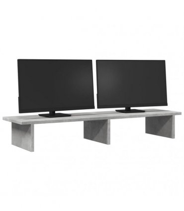 vidaXL Monitor Stand Concrete Grey 100x27x15 cm Engineered Wood