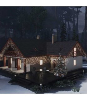 vidaXL LED Curtain Icicle Lights 10m 400 LED Warm White 8 Function
