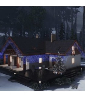 vidaXL LED Curtain Icicle Lights 10m 400 LED Blue 8 Function