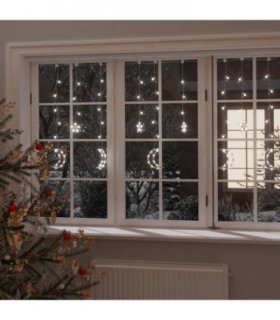 vidaXL Star and Moon Fairy Lights Remote Control 138 LED Cold White