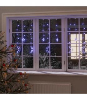 vidaXL Star and Moon Fairy Lights Remote Control 345 LED Blue