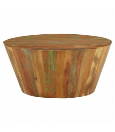 vidaXL Coffee Table Ø65x31 cm Solid Reclaimed Wood — Colour: mixed colour finish, Size: Ø 65 x 31 cm