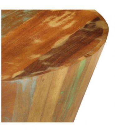 vidaXL Coffee Table Ø65x31 cm Solid Reclaimed Wood — Colour: mixed colour finish, Size: Ø 65 x 31 cm