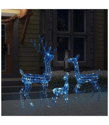 vidaXL Acrylic Reindeer Family Christmas Decoration 300 LED Blue