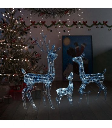 vidaXL Acrylic Reindeer Family Christmas Decoration 300 LED Cold White