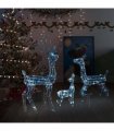 vidaXL Acrylic Reindeer Family Christmas Decoration 300 LED Cold White