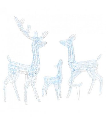 vidaXL Acrylic Reindeer Family Christmas Decoration 300 LED Cold White