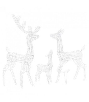vidaXL Acrylic Reindeer Family Christmas Decoration 300 LED Cold White