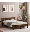 vidaXL Bed Frame without Mattress Smoked Oak 135x190 cm Double — Size: 135 x 190 cm