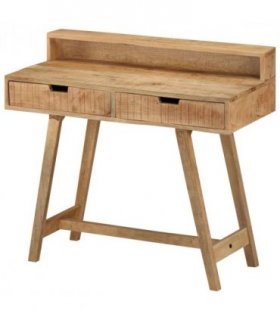 vidaXL Desk 100x45x90 cm Solid Rough Mango Wood — Colour: Natural
