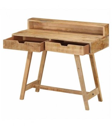 vidaXL Desk 100x45x90 cm Solid Rough Mango Wood — Colour: Natural