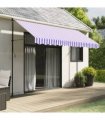 vidaXL Replacement Fabric for Awning Valance Blue and White Stripe 3.5 m