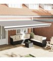 vidaXL Awning Valance Replacement Light Grey 480 x 20 cm Polyester — Size: 5 m