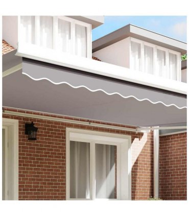 vidaXL Awning Valance Replacement Light Grey 480 x 20 cm Polyester — Size: 5 m