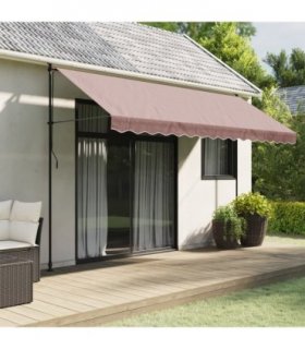 vidaXL Replacement Fabric for Awning Valance Brown Stripe 4 m