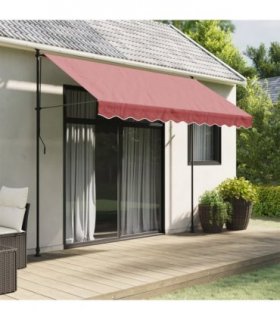 vidaXL Replacement Fabric for Awning Valance Burgundy Stripe 3 m