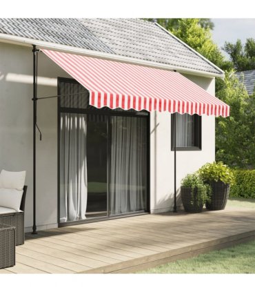 vidaXL Replacement Fabric for Awning Valance Red and White Stripe 3 m