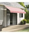 vidaXL Replacement Fabric for Awning Valance Red and White Stripe 3 m