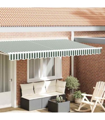 vidaXL Awning Valance Replacement Green and White 4 m Polyester