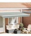 vidaXL Awning Valance Replacement Green and White 4 m Polyester