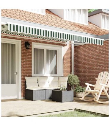 vidaXL Awning Valance Replacement Green and White 4 m Polyester