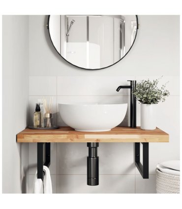 vidaXL Bathroom Vanity Top Oil Finished 100x50x4 cm Solid Wood Acacia — Size: 100 x 50 x 4 cm