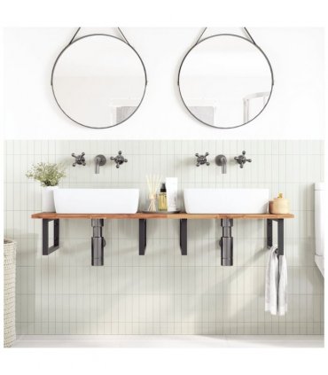 vidaXL Bathroom Vanity Top Oil Finished 160x50x2 cm Solid Wood Acacia — Size: 160 x 50 x 2 cm