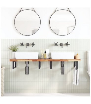vidaXL Bathroom Vanity Top Oil Finished 160x40x4 cm Solid Wood Acacia — Size: 160 x 40 x 4 cm